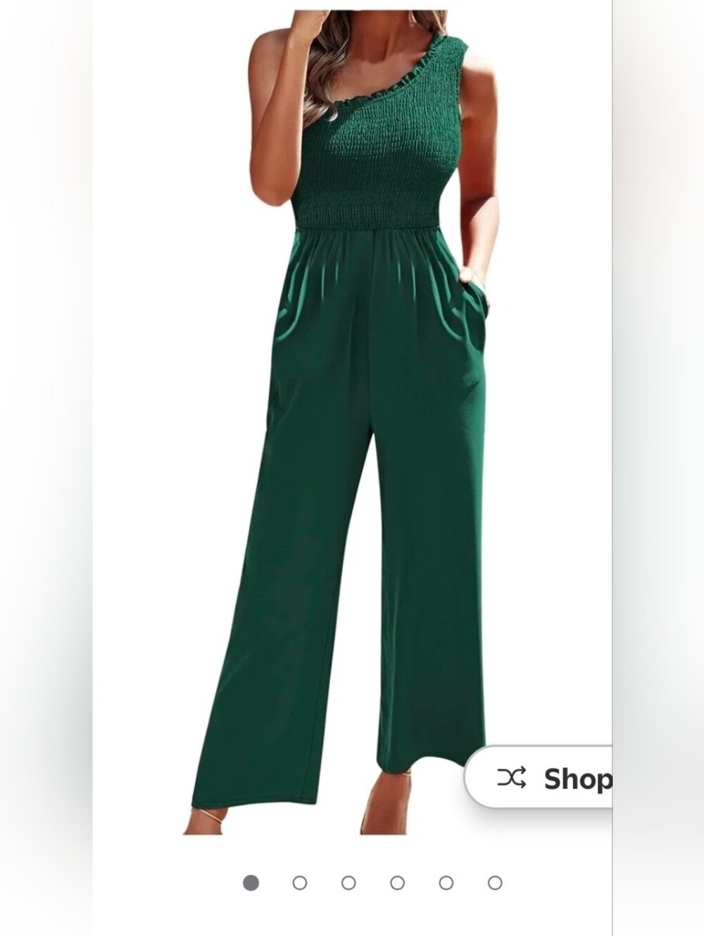 Women’s One-Shoulder Green Jumpsuit